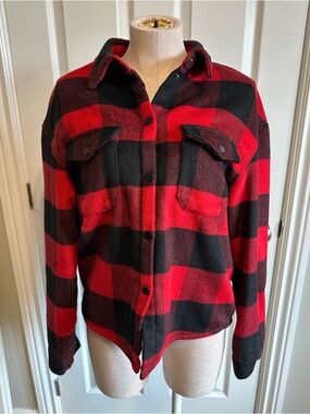 ONLY Black Denim Jacket with Leather Brand Patch